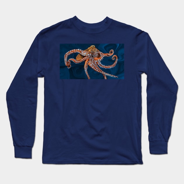 Pacific Octopus Long Sleeve T-Shirt by BarefootSeeker